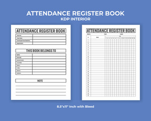 Naklejka premium Attendance Register Book KDP Interior