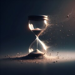 Hourglass disintegrate,lose time,waste time,life time,timeline,counting,cinematic shot,sand - obrazy, fototapety, plakaty