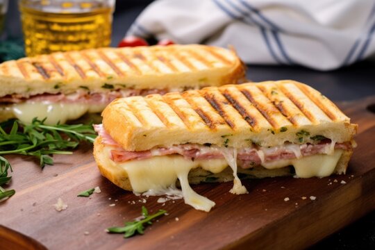 ham and cheese panini with grill marks