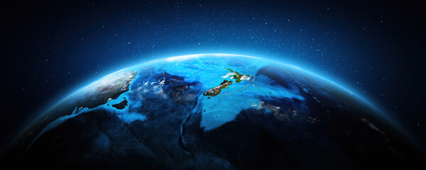 New Zealand from space - obrazy, fototapety, plakaty