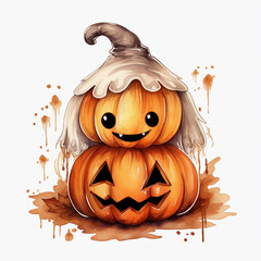 watercolor pumpkin clipart 