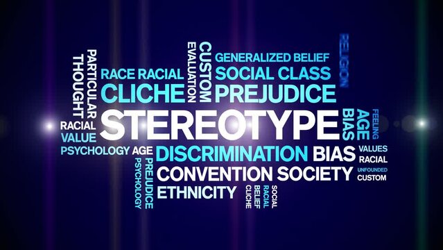 Stereotype animated tag word cloud;text design animation kinetic typography seamless loop.