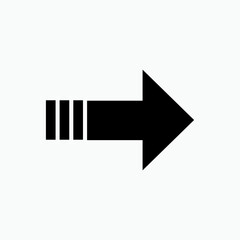 Right Arrow Icon. Flow Direction Symbol.