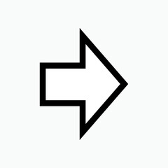 Right Arrow Icon. Flow Direction Symbol.