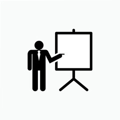 Presentation Icon. Presenting, Explaining. Presenter Symbol of - Vector.