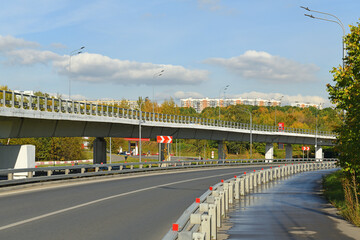 Volokolamsk highway, road to Volokolamsk. Road junction in Mitino area