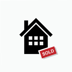 Sold Out Property. Object, Target. Chosen Building Symbol for Info Graphics, Design Elements, Websites, Presentation, and Application - Vector. 