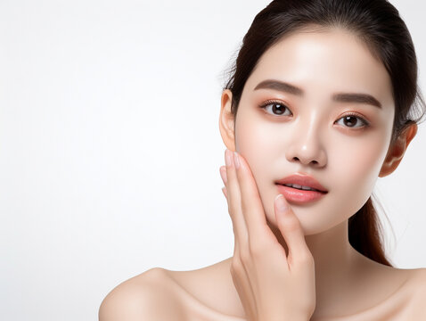 Cosmetics female model, pose, skincare - Generative AI