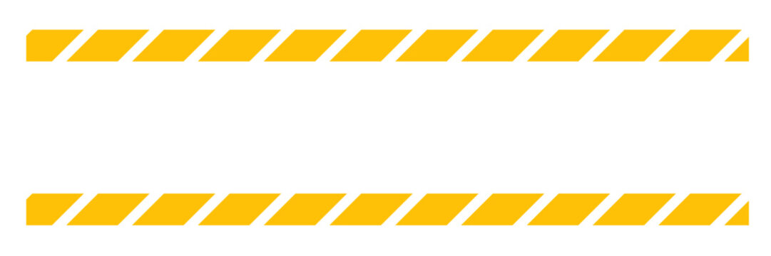 yellow warning construction line on transparent background 