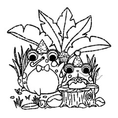 Frog Draw Coloring Page