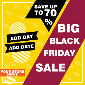 Black Friday  big sale poster flyer social media post design