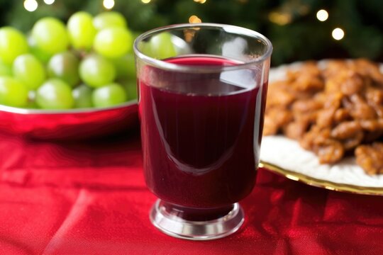 kwanzaa unity cup filled with grape juice