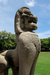 sandstone lion statue Phimai Korat Historical Park, Nakhon Ratchasima Province