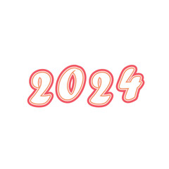 happy new year 2024 red color design