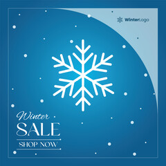 Naklejka premium Winter sale in social media design