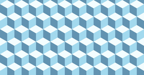Isometric cube grid seamless pattern. Cubic isometric hexagon grid texture. Rhombus mesh background. Geometric squared pattern. Vector illustration. - obrazy, fototapety, plakaty
