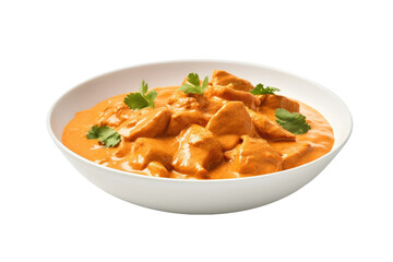 Realistic Butter Chicken on transparent background.