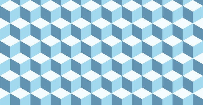 Isometric cube grid seamless pattern. Cubic isometric hexagon grid texture. Rhombus mesh background. Geometric squared pattern. Vector illustration. © Elena Pimukova