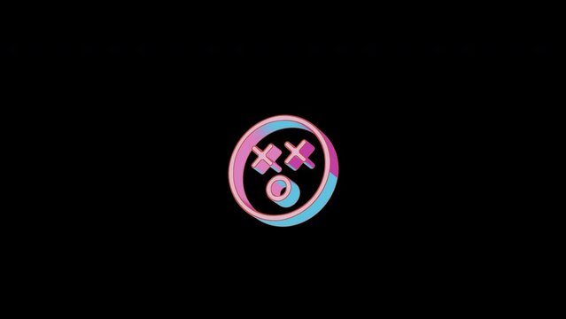 Bright dizzy icon is jumping merrily. Retro style. Alpha channel black. Looped from frame 120 to 240, Alpha BW at the end