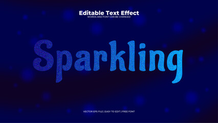 Blue sparkling 3d editable text effect - font style