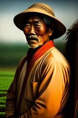 Fototapeta na wymiar potrait of an asian farmer