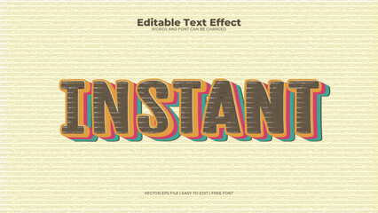 Colorful colourful instant 3d editable text effect - font style