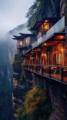 A house on the edge of a cliff