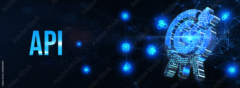 Wall mural api - application programming interface. software development tool. business, modern technology, int