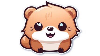 Fototapeta premium A sticker of a cute little hamster