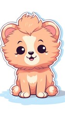 A cartoon dog sitting on the ground