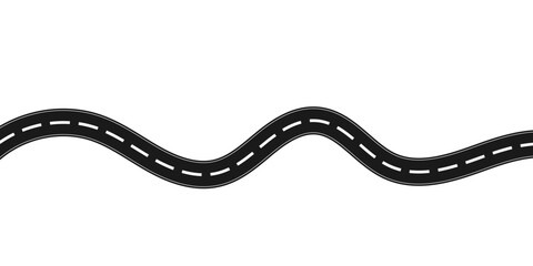 Top view on a curved highway road map. Roadmap diagram, SVG Vector illustration.