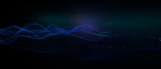 Abstract futuristic - technology with polygonal shapes on dark blue background. Design digital technology concept. 3d illustration.