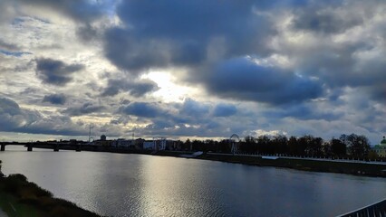 clouds over lake