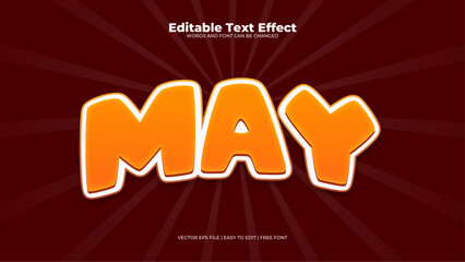Brown and orange may 3d editable text effect - font style