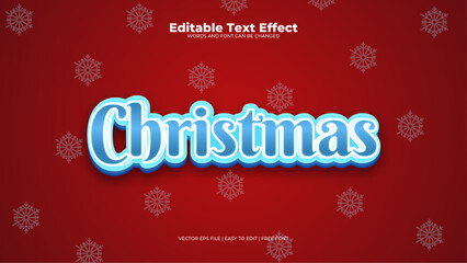 Fototapeta na wymiar Red and blue christmas 3d editable text effect - font style