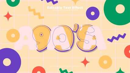 Colorful colourful 90's 3d editable text effect - font style