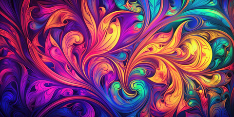 Arabesque shapes in fluorescent colors