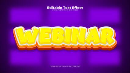 Purple violet and yellow webinar 3d editable text effect - font style
