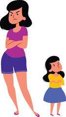 Fototapeta premium Mom and girl angry