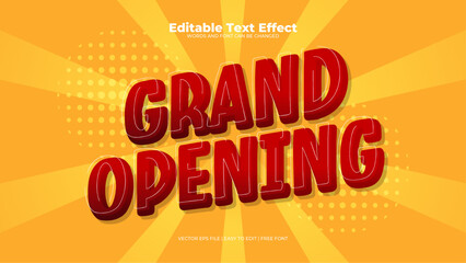 Orange and red grand opening 3d editable text effect - font style - obrazy, fototapety, plakaty