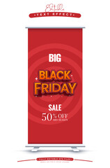 editable standing banner black friday text effect.typhography logo