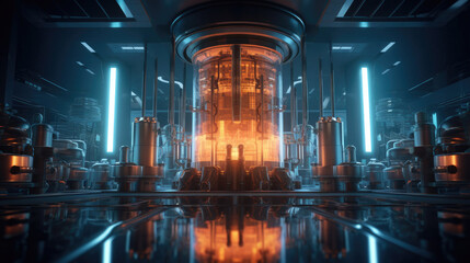 A nuclear reactor in a power plant or science institute.