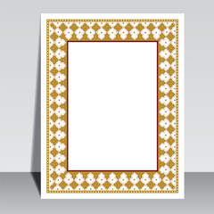 Arabic Border Frame template design, ornament floral background