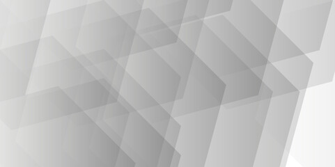 Abstract minimal geometric white and gray light background design. white transparent material in triangle diamond and squares shapes in random geometric pattern.	