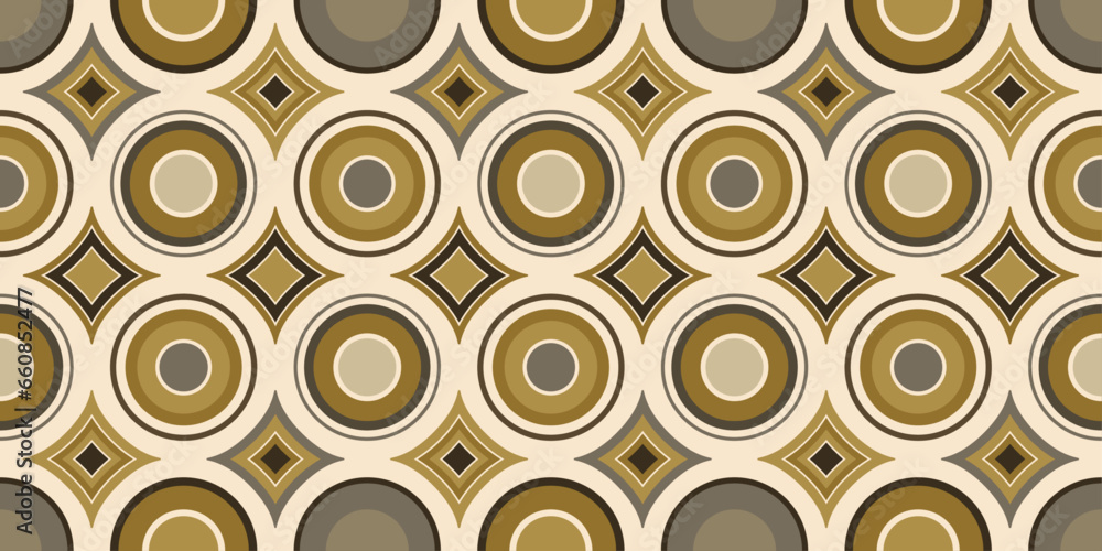 Poster the circles with more circles inside them. there are diamonds between the circles. vector texture an