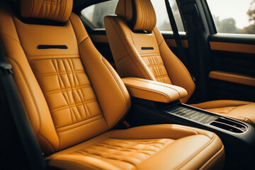 leather seats in a luxury car