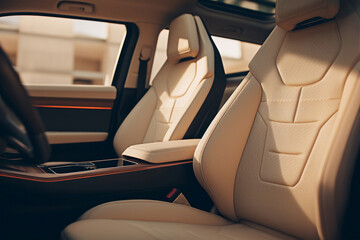 leather seats in a luxury car