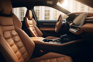 leather seats in a luxury car