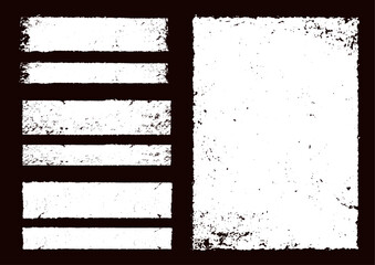 définir des formes carrées et rectangulaires de style Grunge. Illustration vectorielle.