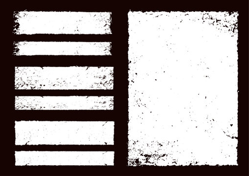 définir des formes carrées et rectangulaires de style Grunge. Illustration vectorielle.